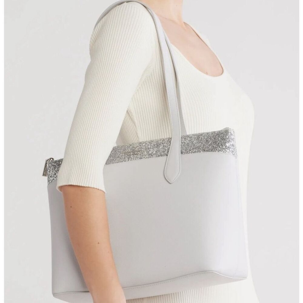 Kate Spade Gray Glitter Tote NWT